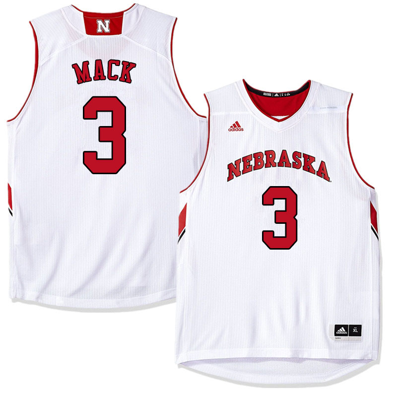 Men #3 Cam Mack Nebraska Cornhuskers College Basketball Jerseys Sale-White